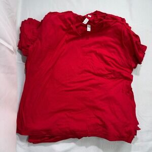 NEW Lot of 21 Port & Company Organic Cotton Red T-Shirt Women's 4XL Eco-Friendly